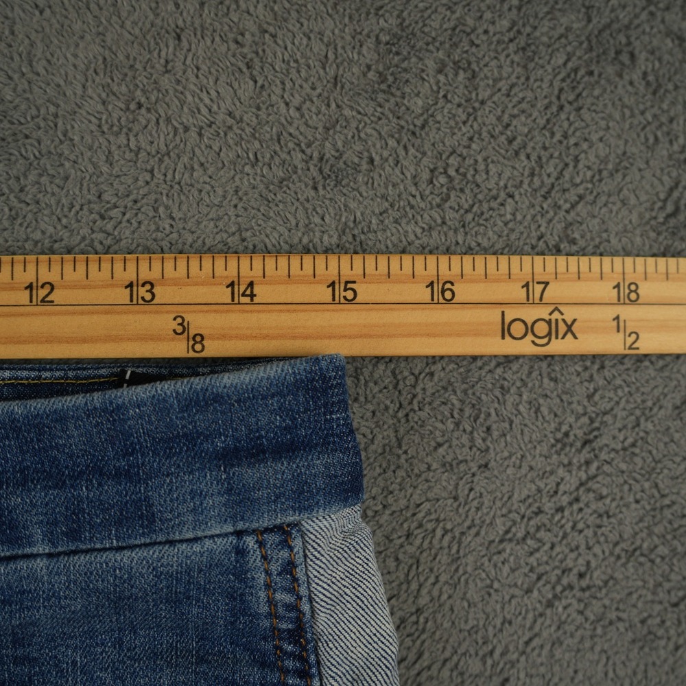 7 For All Mankind Ankle Skinny Jeans Womens 30 Blue Side Stripe Raw Hem - Picture 9 of 13